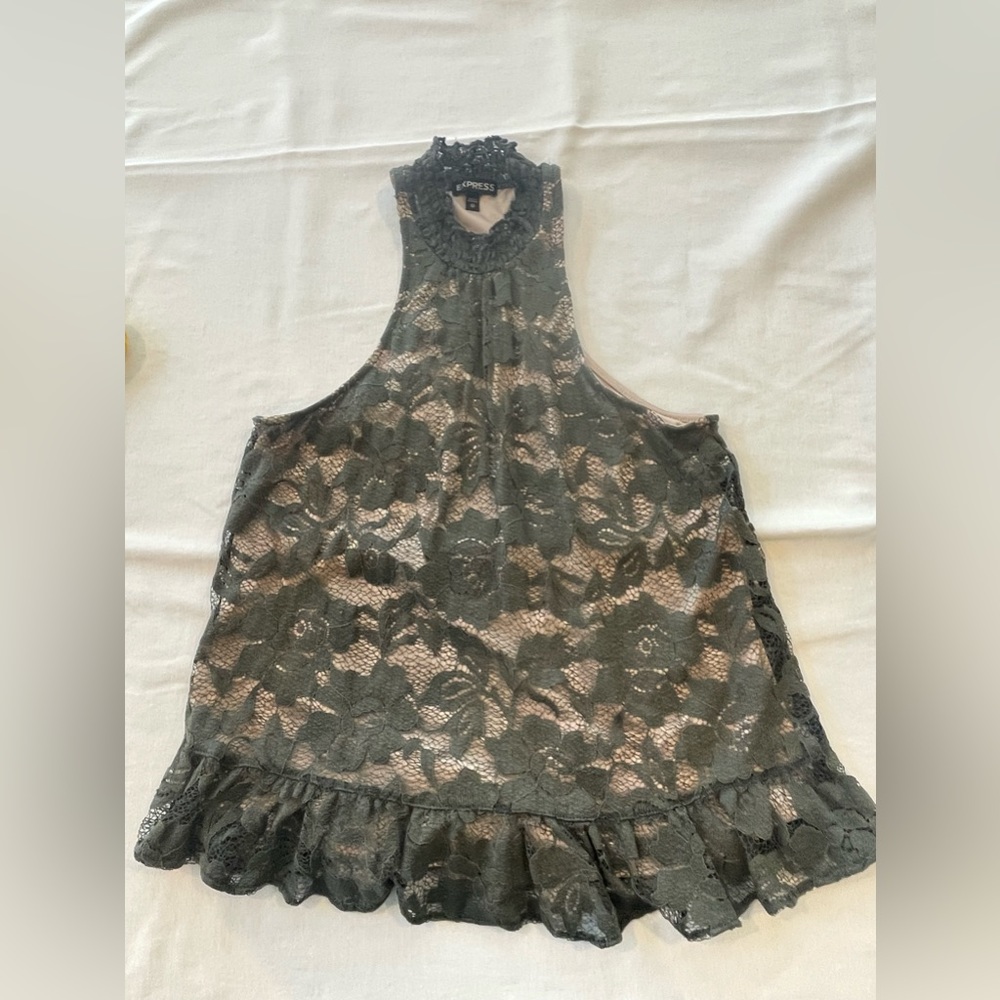 EXPRESS LACE HALTER TOP S